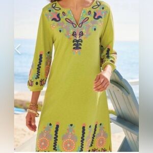 SOFT SURROUNDINGS 
Boho Dress Embroidered Floral Mexican Folk Design Size Small